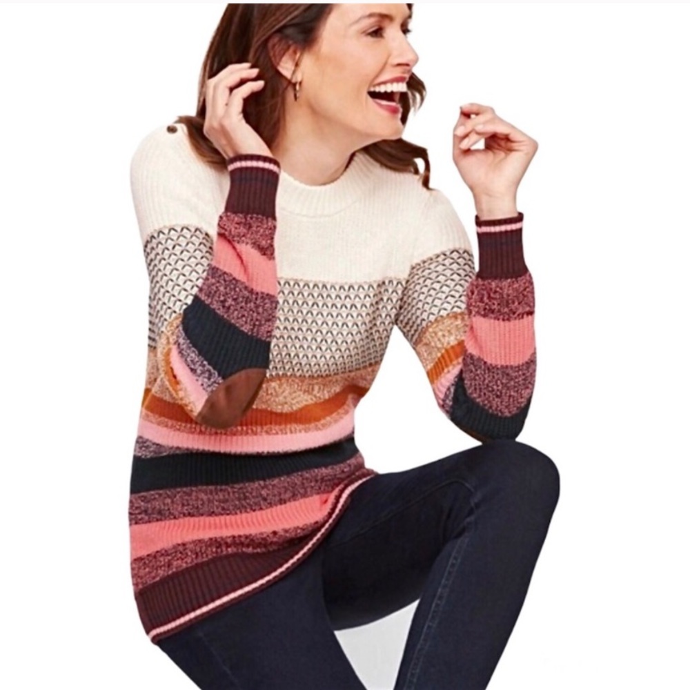 TALBOTS • Thermolite Striped Sweater • Size Large
